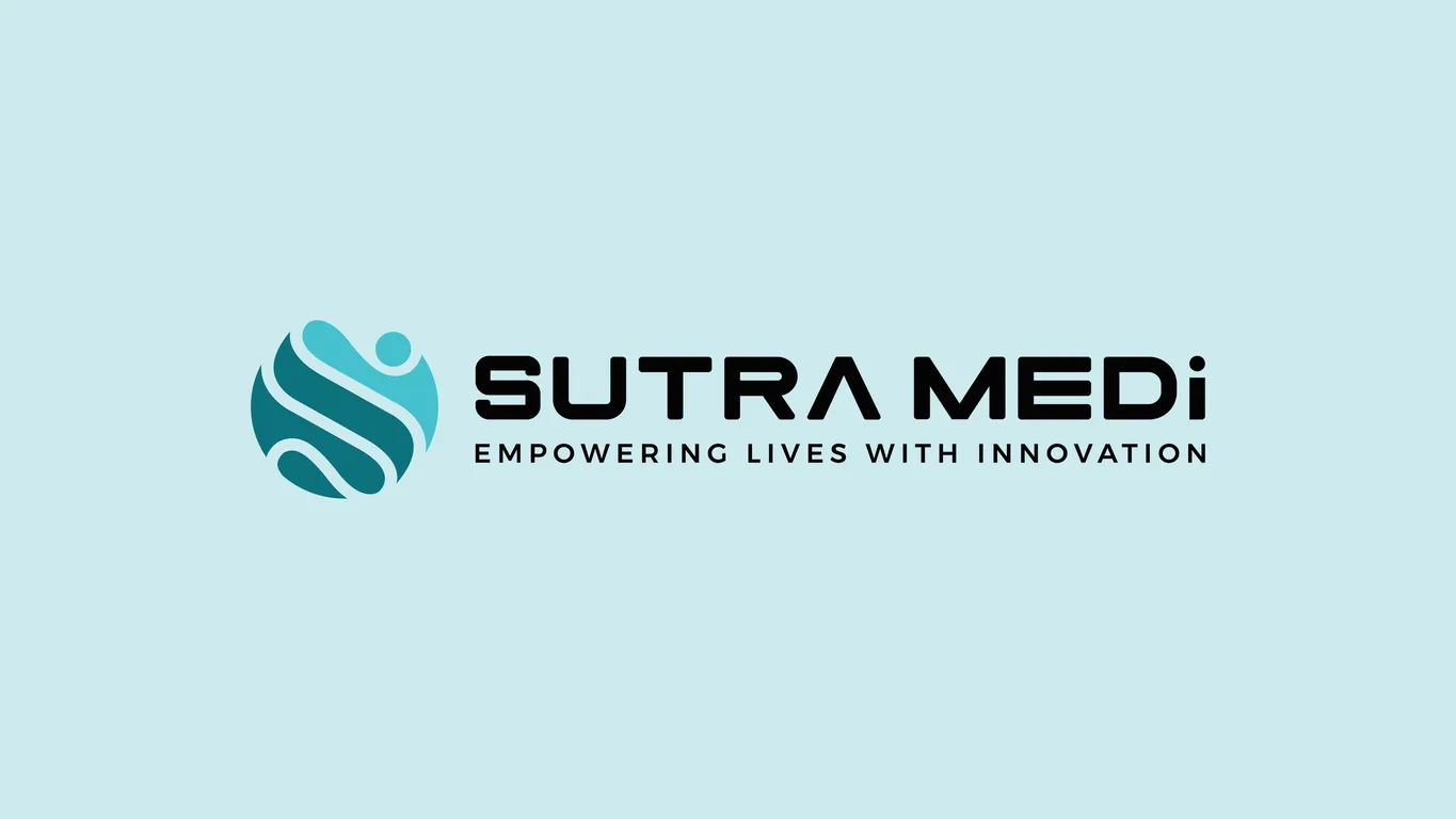 Sutra Medi-Environ logo combining a globe motif, the 'S' initial and a people-centric form